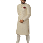 White Sherwani Father Son - Buy Sequin Square Pattern | Jaipurio